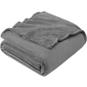 Hansleep Fleece Blanket Twin Size Grey, Soft Cozy Twin Blanket, Fuzzy Flannel Blanket for Bed, Sofa, Couch, Travel, Camping, 60 x 80 Inches