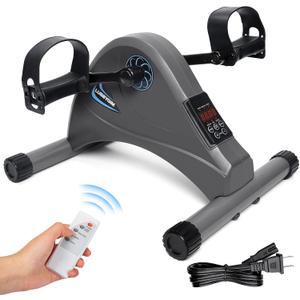 Motorized Mini Exercise Bike Pedal Exerciser for Seniors Rehab Training, LUBBYGIM Electric Under Desk Bike Pedal Exerciser for Arm/Leg Fitness & Physical Therapy, 6 Levels Speed Adjustment