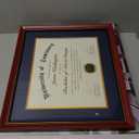 Luminary 11x14 Wood Diploma Frame with 8.5 x 11 Opening Black Mat for College Degree Certificate Document, Cherry Red Wooden Frame with Tempered Glass Panel for Wall or Tabletop Display
