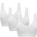 Vermilion Bird Women's 3 Pack Seamless Comfortable Sports Bra with Removable Pads, L