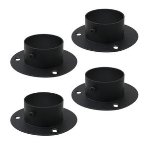 Wealrit 4 Pcs Round Post Bases Stainless Steel Flange Anchor Bases Heavy Duty Post Brackets for Fence Deck Railing Support(2", Black)