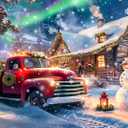 1000 Piece Puzzle for Adults, Christmas Snowy Night Puzzles 1000 Pieces, Enchanting Christmas Eve Puzzles for Adults, Aurora Cabin Jigsaw Puzzle Vacation Challenging Gift for Family Friends