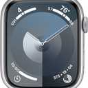 Apple Watch Series 9 [GPS 45mm] Silver Aluminum Case with Storm Blue Sport Band S/M 