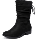 Luoika Women's Wide Width Ankle Boots - Black Brown Short Boots Block Low Heel Side Zipper Booties.
8