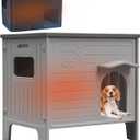 Rockever Insulated Dog House Outdoor Indoor for Small Medium Dogs, Insulated Dog House with Insulated Liner, Plastic Elevated Outdoor Dog House Waterproof Dog Kennel, Clean Easily((M & Liner)