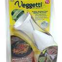 Veggetti Veggie Slicer, Dual Stainless Steel Blade Vegetable Cutter for Thick or Thin Noodle, Works with Zucchini, Squash, Cucumbers, Carrots, and more, 2.76"L x 2.76"W x 6.32"H, White (Pack of 1)