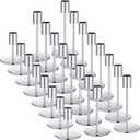 Sieral Candle Holders Bulk Taper Candlesticks Holders Set Modern Decorative Metal Candelabras for Wedding Anniversary Home Dinning Table Centerpiece Xmas Party Decor(Silver,24 Pcs)
