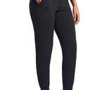 Colorfulkoala Women's High Waisted Joggers with Pockets Full Length Sweatpants & Lounge Pants (Black)