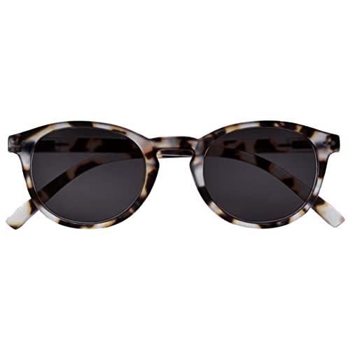 OPULIZE ZEN Reading Sunglasses for Women Men,Tinted Lens with UV400 Protection,Scratch Resistant Round frame with Spring Hinges, Matt Light Brown Tortoiseshell +2.5 (Pack of 1)