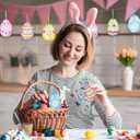 12 PCS 3D Easter Eggs Felt Ornaments for Tree Colorful Spring Eggs Felt Hanging Decoration with Rope Decorative Egg Felted Ornament Supplies for Easter Basket Stuffers Spring Party Decor Garland Craft