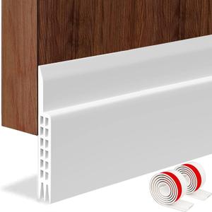 Suptikes 2PACK Huge Gap Door Draft Stopper, 3.4" W Widened Door Sweep Seal Gap Up to 1.8" for Interior & Exterior Doors - Keeping Draft, Noise, Dust and Unwanted Animals Out,3.4" W x 39" L,White