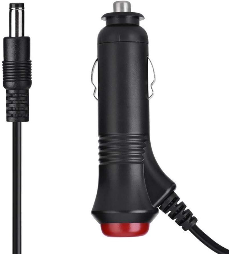 DC 5.5x2.1mm Car Charger 12V 12-Volt 24V 24-Volt Cigarette Lighter Power Supply Adapter Charger Cable with Switch Button for Car Truck Bus RV