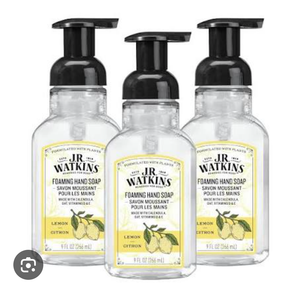 J.R. Watkins Foaming Hand Soap with Pump Dispenser, Moisturizing Foam Hand Wash, AlcoholFree, CrueltyFree, Citron, 9 fl oz, 3 Pack