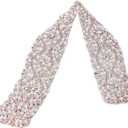 Pardecor Wedding Belt Rhinestone Belt Bridal Wedding Dress Sash Trim Rhinestone Applique Dress Belt Crystal Sash Accessories (327 Rose Gold)