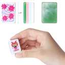 American Mahjong Set(4 Layer), 160 Engraved Acrylic Tiles with 4 Racks, Mahjong Bag and Accessories, Mahjong Tile Set for Beginners, Large Bag