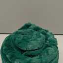 FUTEI Emerald Green Striped Decorative Throw Pillow Covers 26x26 Inch Set of 2,Square Winter Decorations Couch Euro Pillow Shams,Soft Cozy Faux Rabbit Fur & Velvet Back,Modern Home Decor for Bed