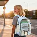 CAMTOP Clear Backpack Heavy Duty Transparent Bag See Through BookBag for Student School Work Festival Sport Travel (Blue Flower)