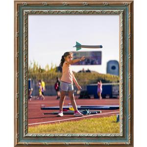 12x16 Ornate Picture Frame for Plants Flower Art Prints Drawings, 16x12 Decorative Photo Frames Gallery Home Office Decor (Blue Gold)