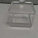 Clear Square Acrylic Storage Jars 4 Pack, Plastic Bathroom Organizer for Cotton Swabs, Rounds, Pads, Balls, Floss Picks