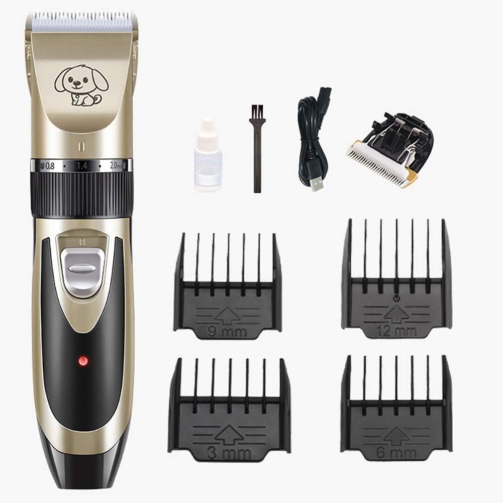 QWEASDF Dog Clippers, Professional Heavy Duty Dog Grooming Clipper, USB Charging, Spare Cutter Head, High Power, Long Battery Life, Pet Grooming Tools