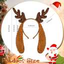 2 x Christmas Deer Antler Headband with Dog Ears Reindeer Antlers Headband Deer Hoop Headwear for Adult Cute Costume (Brown)