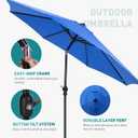 OLIXIS Patio Umbrella with Tilt and Crank Button & Sturdy Ribs Waterproof, Patio Table Umbrella Perfect for Poolside, Terrace, Beach and Outdoor Restaurant