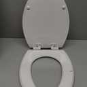 Mayfair Cassel Slow Close Toilet Seat, Easy Clean, Non Slip Premium Wood Seat, Easy Install, Made in USA, Elongated, White