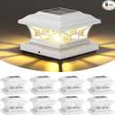 Solar Post Cap Lights 8pack,Warm & Cool Light,for 4x4 5x5 6x6 Posts White
IP65 Waterproof Fence Post Solar Light,Outdoor Deck Post Lights with 2 Color Modes for Wood/Vinyl Post Decorate Patio Porch (Used, dirty)