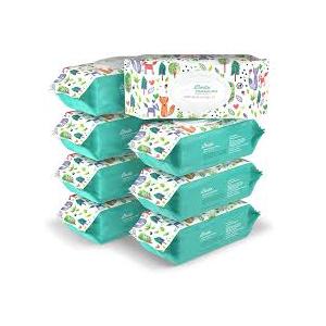 Amazon Basics Gentle Fragrance Free Baby Wipes, Hypoallergenic, Sensitive Skin, Unscented, 800 Count (8 Packs of 100) (Previously Mama Bear)