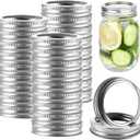 50PCS 70mm Regular Mouth Canning Rings, Silver Mason Jar Rings Regular Mouth, Rust Resistant Metal Replacement Bands for Mason Jar, Canning Lids, Storage