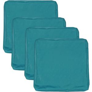 Patio Seat Cushion Covers,Washable Slip Covers Replacement,Waterproof Outdoor Furniture Chair Cushion Pillow Seat Cover for Couch,Garden,Sofa,Teal,24"22"4"(4 Covers Only)