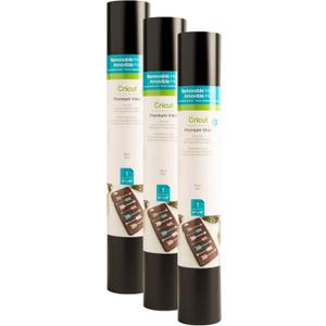 Cricut Removable Vinyl, Black | 3-Pack of 4ft Rolls (12" x 48") - Compatible with Maker & Explore Machines