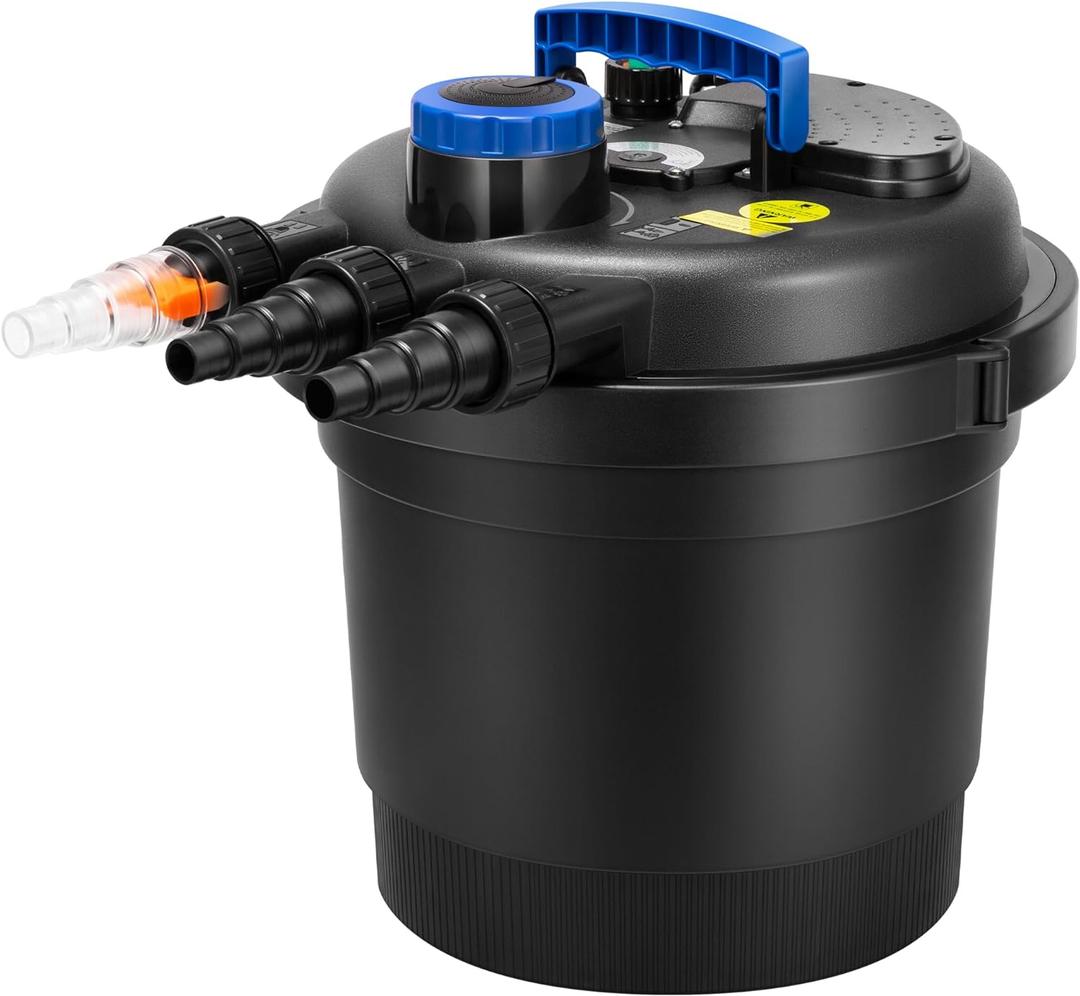 VIVOHOME Bio Pressure Pond Filter with 13W Light, Max. Flow 2380GPH Suitable for Koi Ponds up to 800 Gallons or Ornamental Ponds up to 1600 Gallons (2380 GPH)