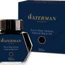 Waterman Fountain Pen Ink, Intense Black, 50ml Bottle, For Refillable Fountain Pens