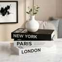 3 Pieces Decorative Books, Faux Books with Hidden Storage, Aesthetic Decor for Bookshelf Coffee Table, Decorative Book Boxes, Hollow Fake Book for Living Room