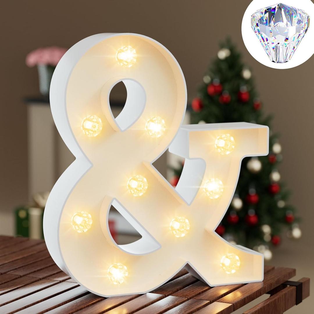 Light Up Letters, LED Letter Lights 26 Alphabet, Diamond Bulb Marquee Light Up Letters, Lighted Letter Sign Night Light for Home Party Wedding Birthday Graduation Decor-&