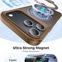 Compatible with iPhone 17 Pro Max Case, with 360 Magnetic Stand [Compatible with MagSafe] [Military Drop Protection] Shockproof Translucent Matte Case for 17 Pro Max 6.9", Desert Titanium
