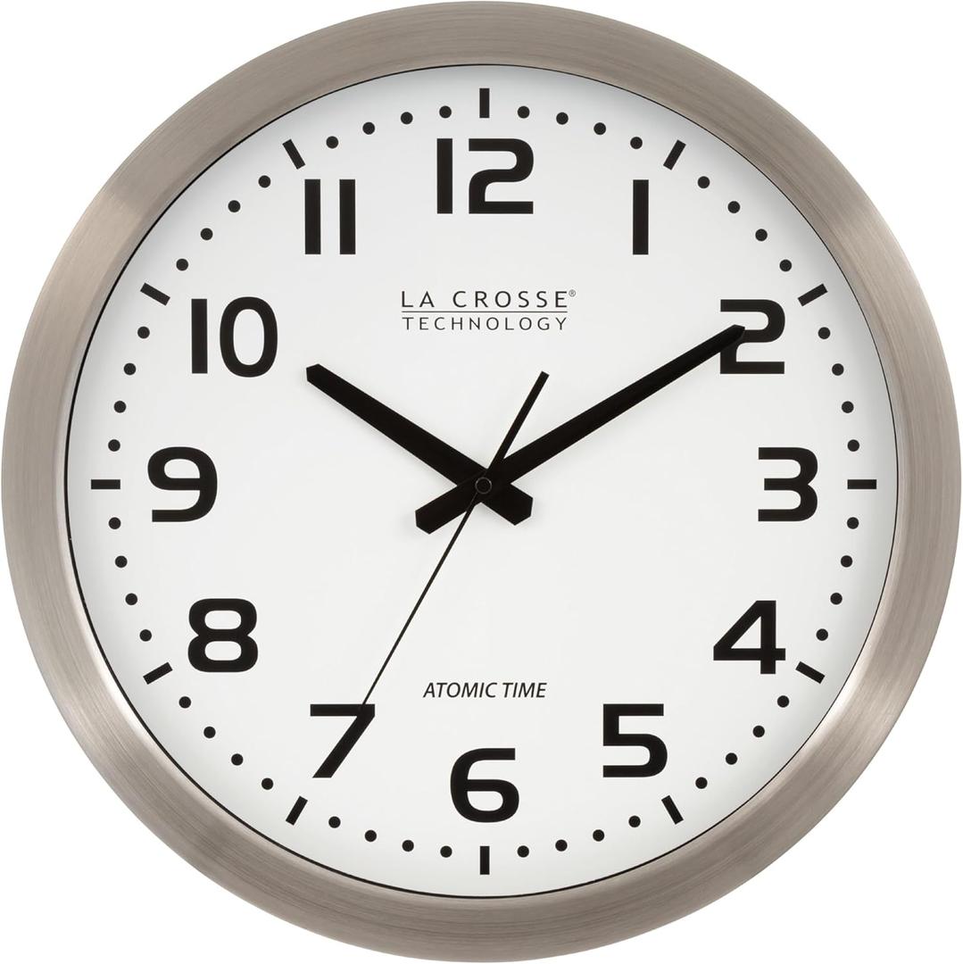 La Crosse Technology Wall Clock, Metal, 16-inch Dia. (WT-3161WH)