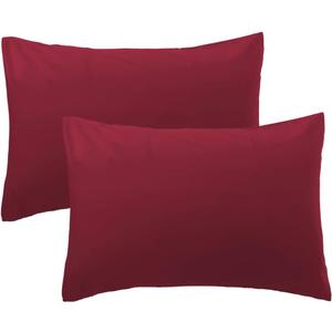 iMaylex 100% Egyptian Cotton Pillowcases, Ultra Soft and Breathable Elegant Envelope Closure Pillow Cases, Queen 20x30 Inches, Wine Red