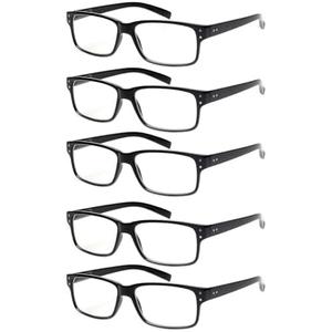 NORPERWIS Reading Glasses 5 Pairs Quality Readers Spring Hinge Glasses for Reading for Men and Women (5 Pack Black, 3.50)