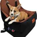 Dog Booster Car Seat for Small/Medium Dogs up to 30 lbs,Interior 7 Inches Elevated Pet Booster Seat,Ultra Soft Fabric and Memory Foam Car Dog Bed,Safety,Comfy,Fully Detachable Washable(H-Black/Brown) (blabro)