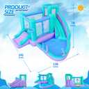 Bestsun Inflatable Bounce House Water Slide, 141 x 138 x 78 Inches Blow Up Water Slides, Splash Pool, Basketball, Ring Toss Game, Target Balls, Water Cannon, Climbing Wall, Blower Included