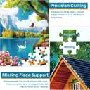 300 Piece Puzzles for Adults,Vintage Lake House Jigsaw Puzzle for Adults Kids Elderly,Large Piece Tree Puzzle for Kids Age 8-10 10-12,Challenging Landscape Puzzle,Family Game Great Gift 20.5x15in