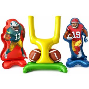 4 x Football Party Balloon Set  Includes Goal Post & 2 Football Player Balloons, Perfect for Birthday, Tailgate & Game Day Celebrations
