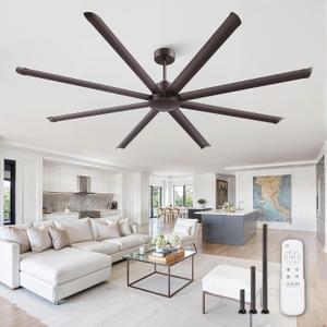 ZMISHIBO 96 Inch Industrial Ceiling Fan with Remote, 8 Aluminum Blades