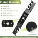942-04053C Mulching Blades Compatible with 50'' Cub Cad et Deck, 942-04053X Mower Blades Fit for Cub Cad et, T roy Bilt, MTD RZT 50 LT LTX 1050, Replace for 742-04053 742-04053A Toro 112-0316,3 Pack