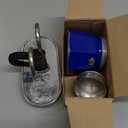 Bialetti - Mini Express Kandinsky: Moka Set includes Coffee Maker 2-Cups (2.8 Oz) + 2 shot glasses, Light Blue, Aluminum