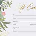 Sweetzer & Orange Blank Gift Certificates for Business with Gold Foil- 25 Gift Certificate Cards with Envelopes for Spa, Salon, Restaurants, Custom Client Vouchers for Birthday, Work Card  3.75x7.5