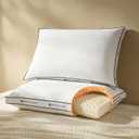 Pacific Coast Extra Firm Memory Foam Pillow for Side Sleepers, Sandwich Gusseted Bed Pillows for Plus-Size Sleeper, Removable & Washable Goose Down Fiber Cover, Standard 2 Pack