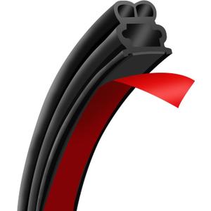 52.5Ft Car Door Seal Strip Car Weather Stripping Double Layer Shape Self Adhesive Rubber Auto Door Soundproofing Weatherstrip for Car Door,Truck, SUV